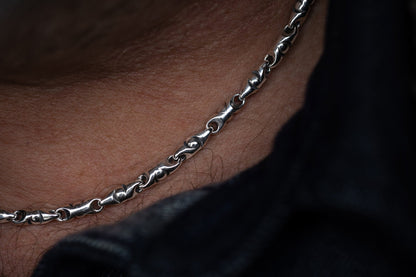 vkngjewelry Pendant 925 Sterling Silver Men’s Bullet Link Chain