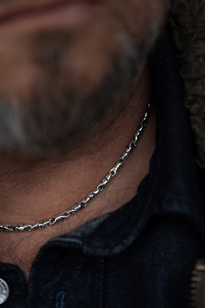 vkngjewelry Pendant 925 Sterling Silver Men’s Bullet Link Chain