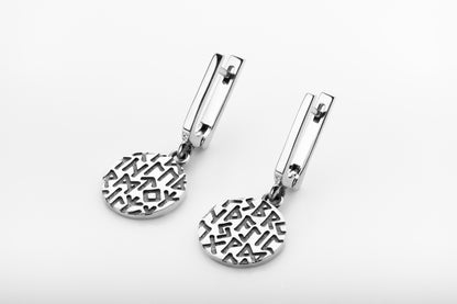 vkngjewelry Earrings Handcrafted Silver Rune Drop Earrings