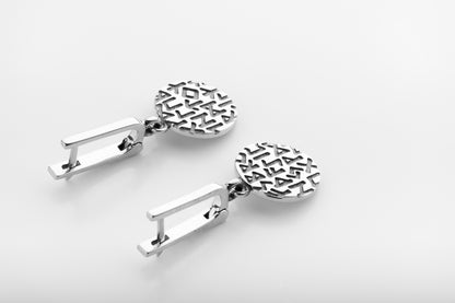 vkngjewelry Earrings Handcrafted Silver Rune Drop Earrings