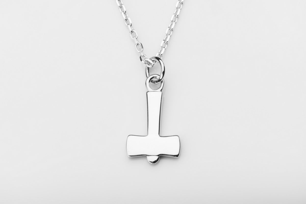 vkngjewelry Pendant Handcrafted Silver Thor's Hammer Smooth Pendant V2