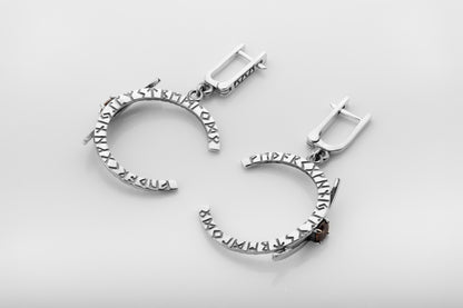 vkngjewelry Earrings Handcrafted Silver Viking Crescent Earrings