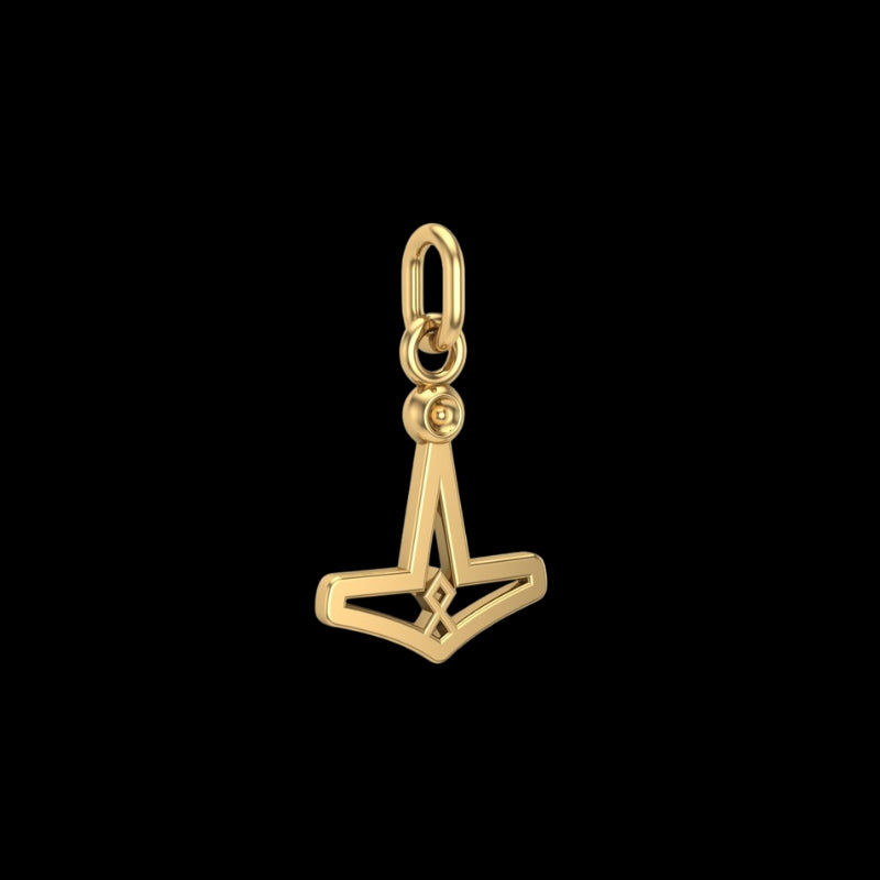 vkngjewelry pendentif Handcrafted Slim Thor's Hammer Gold Pendant