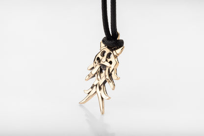 vkngjewelry Pendant Handcrafted Solid Brass Pagan Mask Necklace