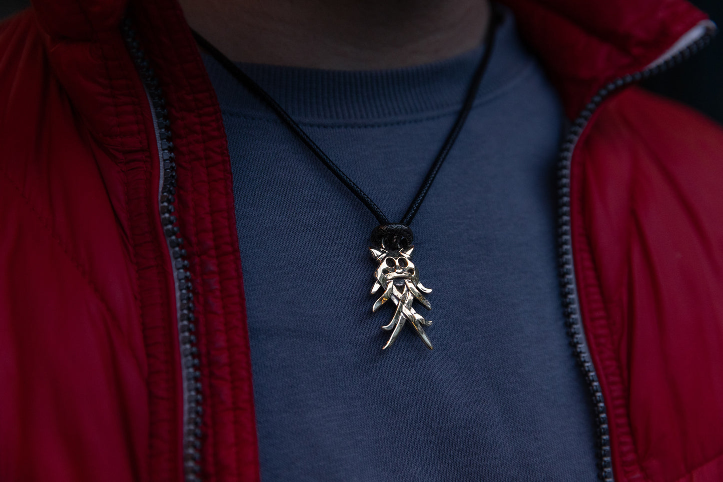 vkngjewelry Pendant Handcrafted Solid Brass Pagan Mask Necklace