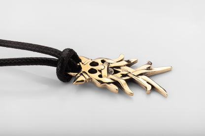 vkngjewelry Pendant Handcrafted Solid Brass Pagan Mask Necklace