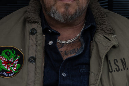 vkngjewelry Pendant Men's Solid Silver Byzantine Necklace with Lobster Clasp