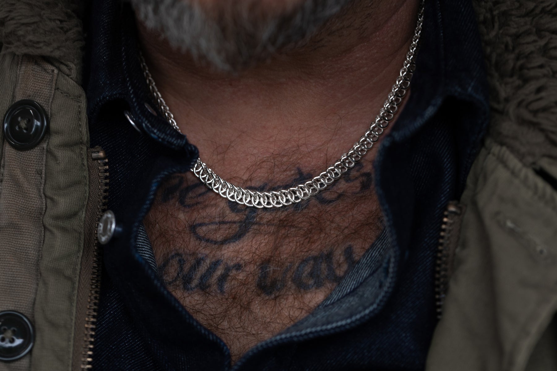 vkngjewelry Pendant Men's Solid Silver Byzantine Necklace with Lobster Clasp