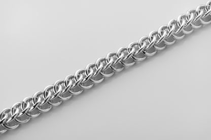 vkngjewelry Pendant Men's Solid Silver Byzantine Necklace with Lobster Clasp