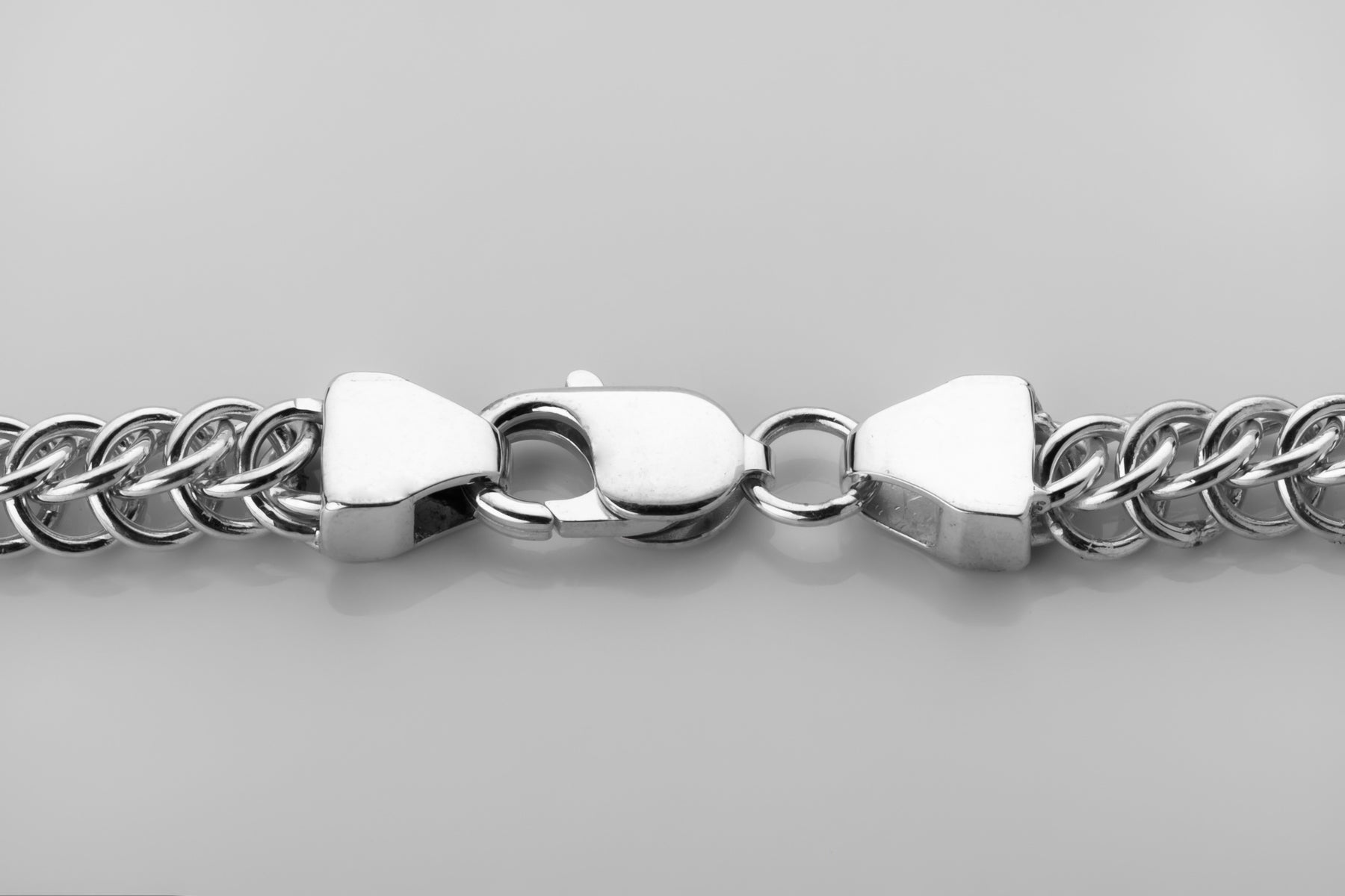 vkngjewelry Pendant Men's Solid Silver Byzantine Necklace with Lobster Clasp