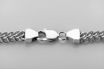 vkngjewelry Pendant Men's Solid Silver Byzantine Necklace with Lobster Clasp