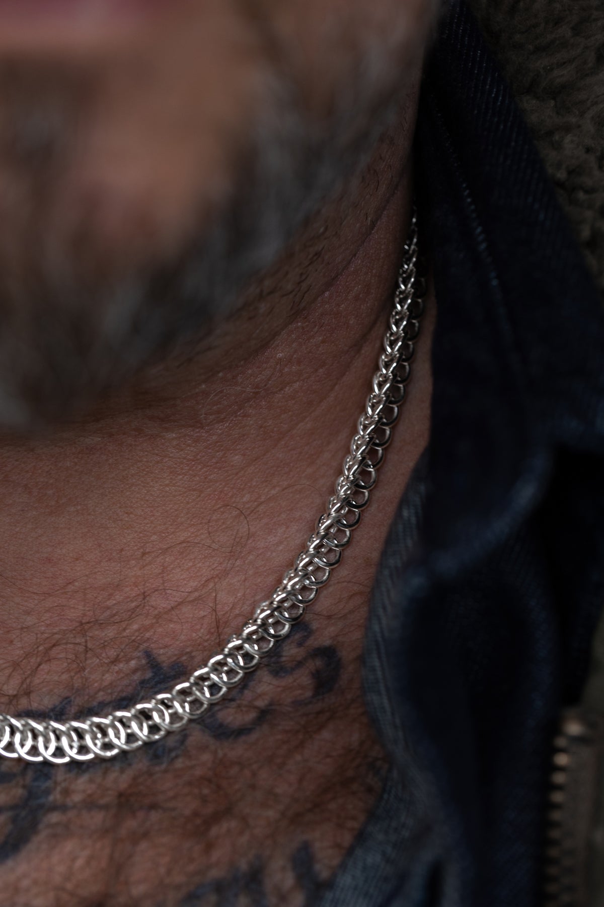 vkngjewelry Pendant Men's Solid Silver Byzantine Necklace with Lobster Clasp