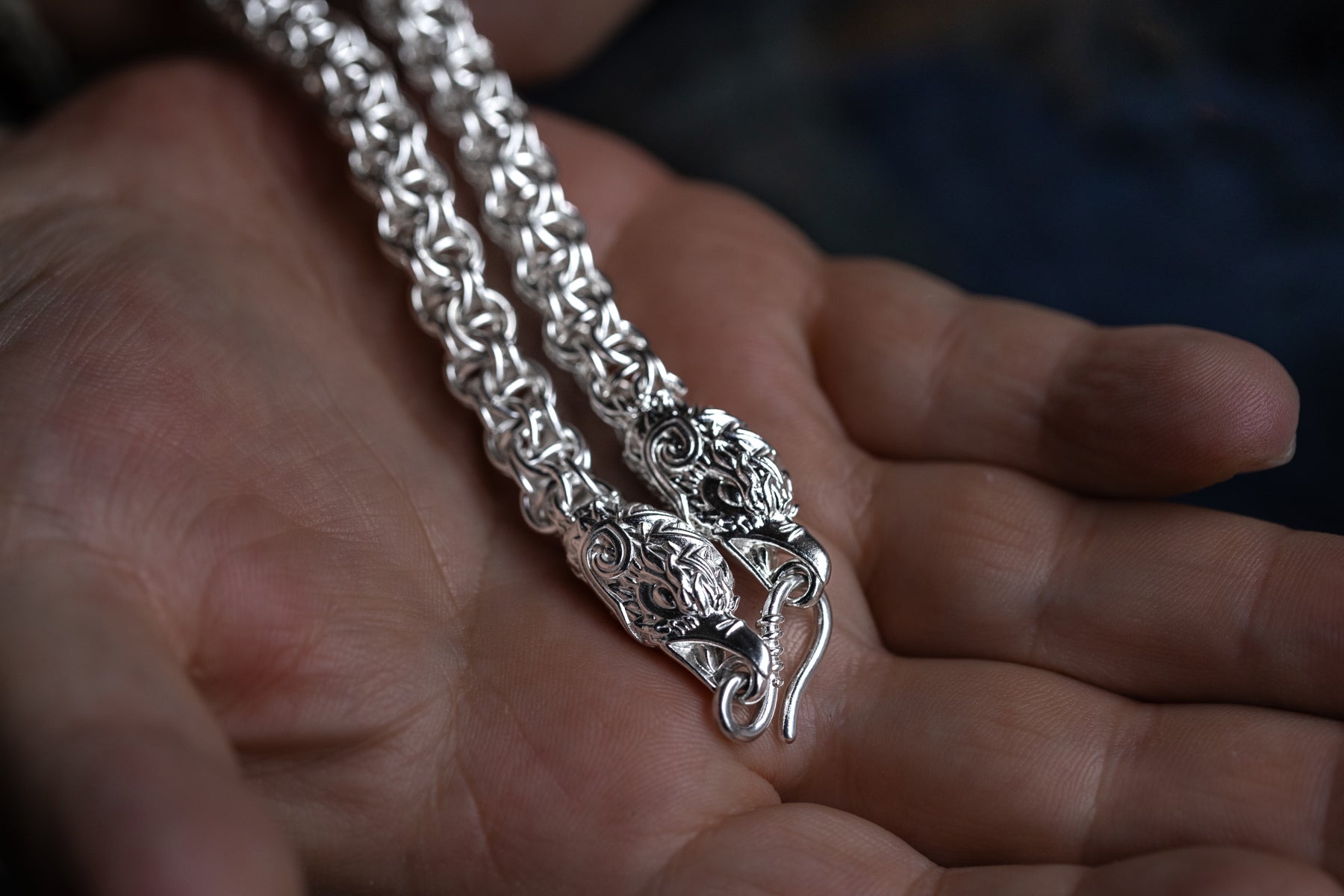 vkngjewelry Pendant 925 Sterling Silver Celtic Knot Box Chain with Eagle Head Clasp