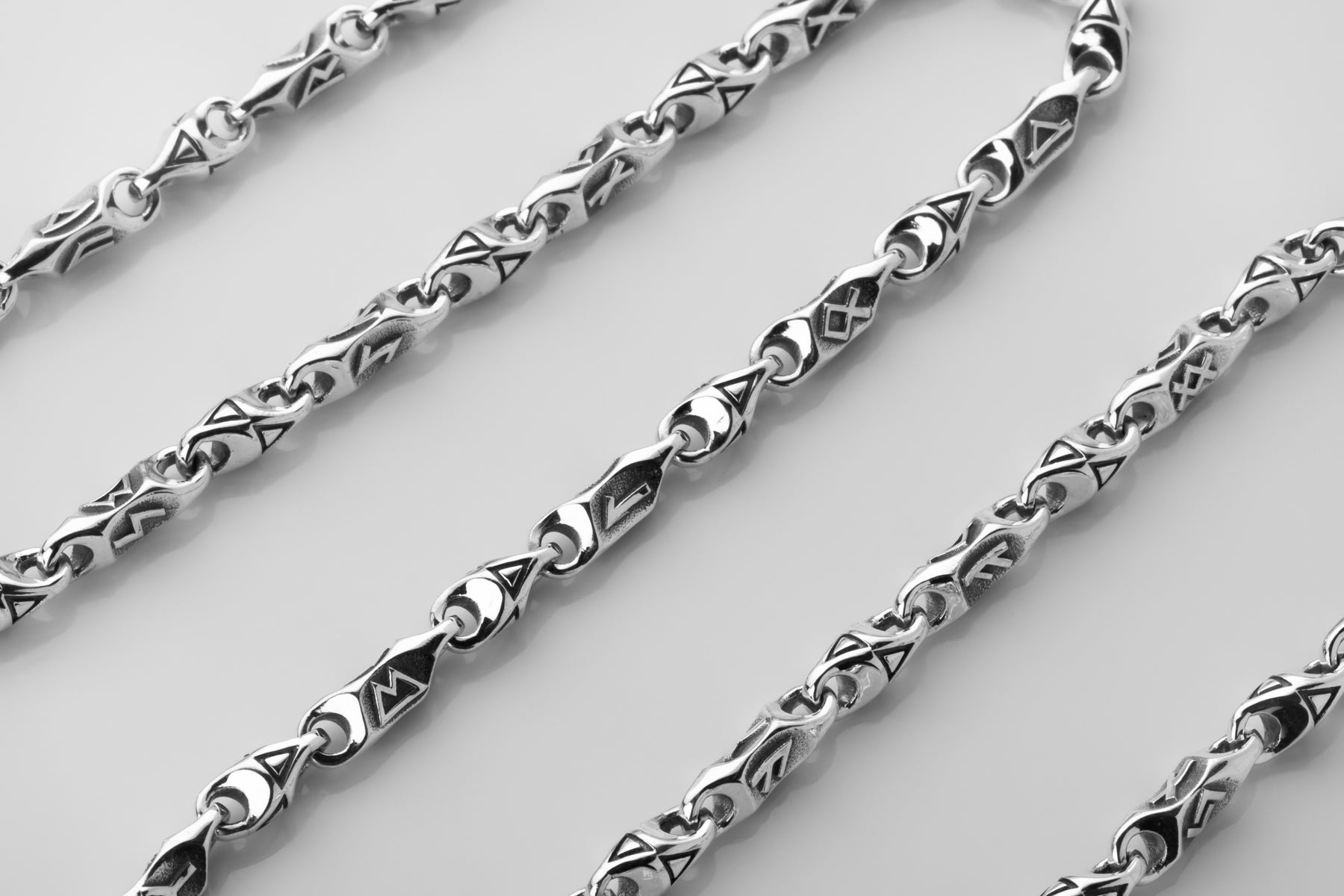 vkngjewelry Pendant 925 Sterling Silver Elder Futhark Rune Chain, Protective Rune Amulet