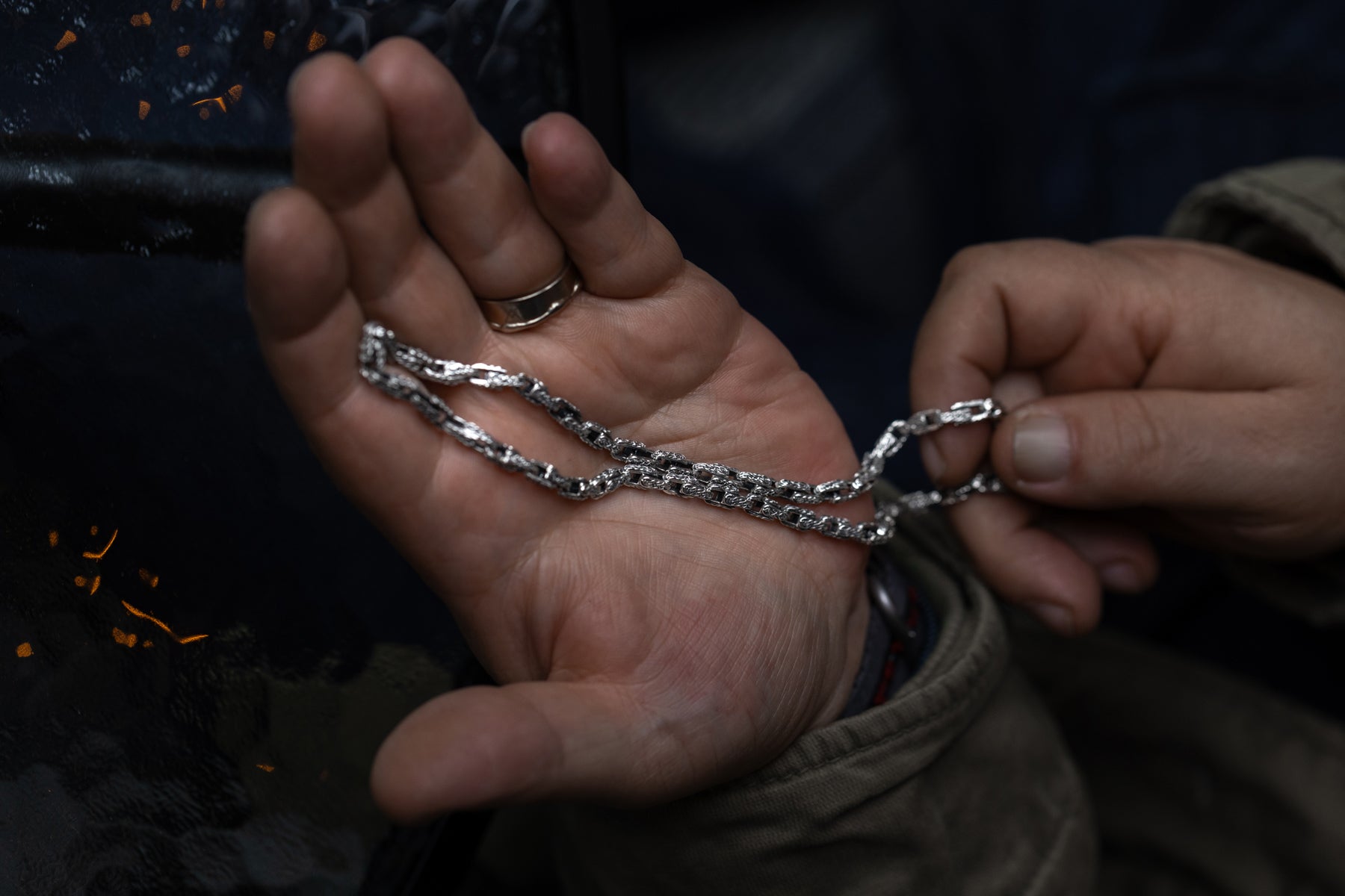 vkngjewelry Pendant Celtic Knot Sterling Silver Men's Chain, Viking Link Necklace