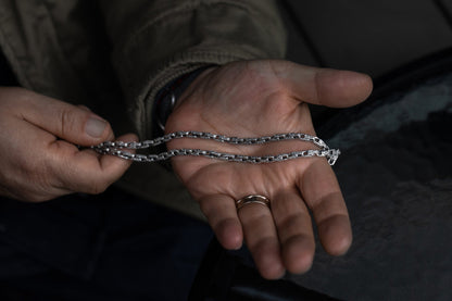 vkngjewelry Pendant Celtic Knot Sterling Silver Men's Chain, Viking Link Necklace