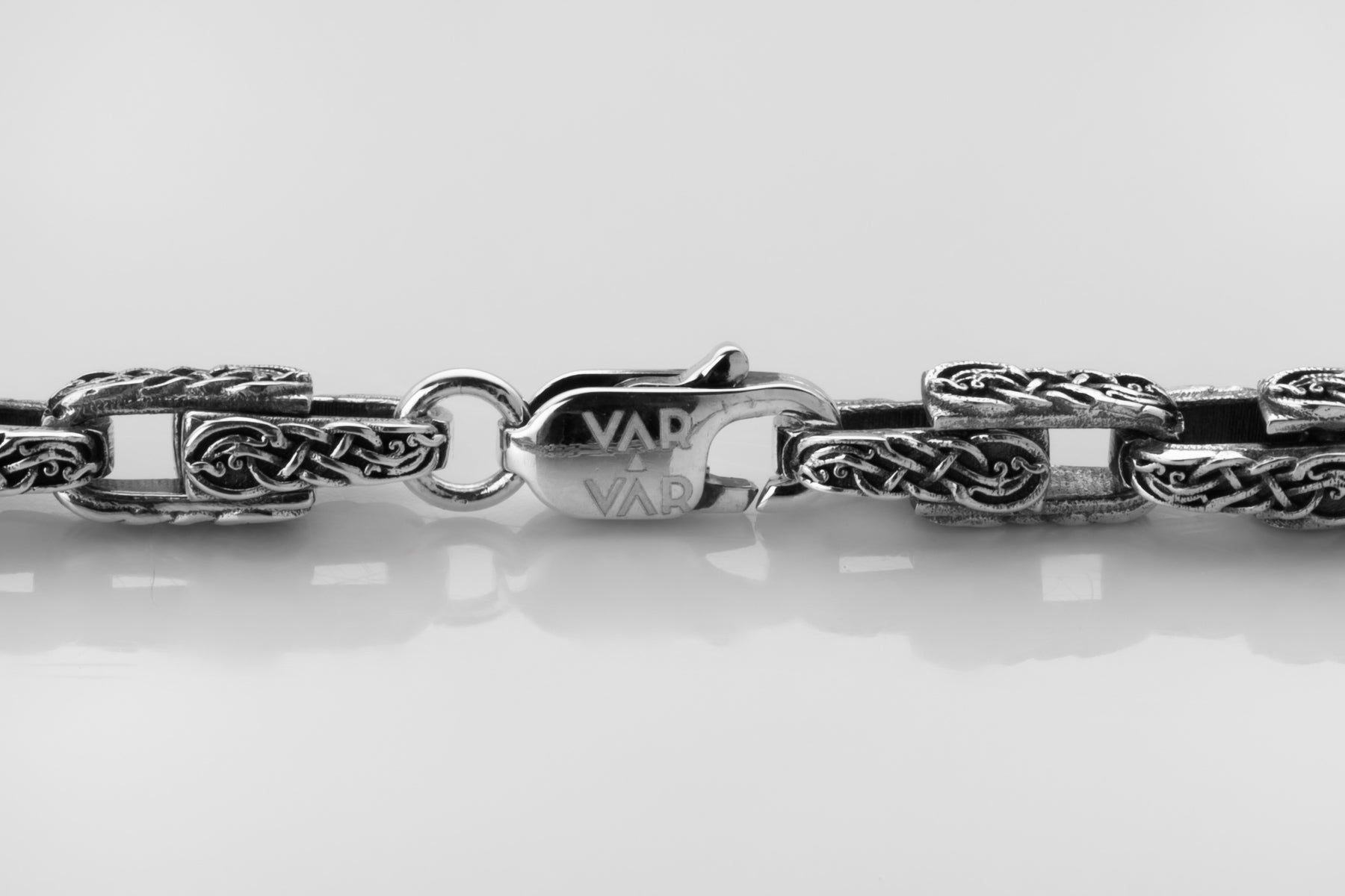 vkngjewelry Pendant Celtic Knot Sterling Silver Men's Chain, Viking Link Necklace