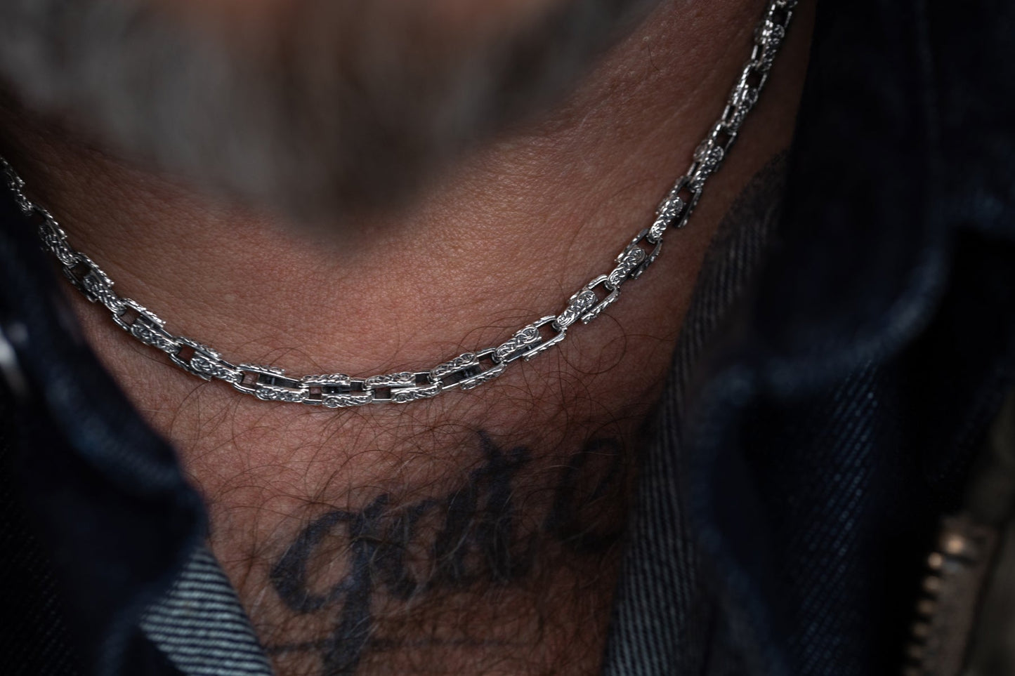 vkngjewelry Pendant Celtic Knot Sterling Silver Men's Chain, Viking Link Necklace