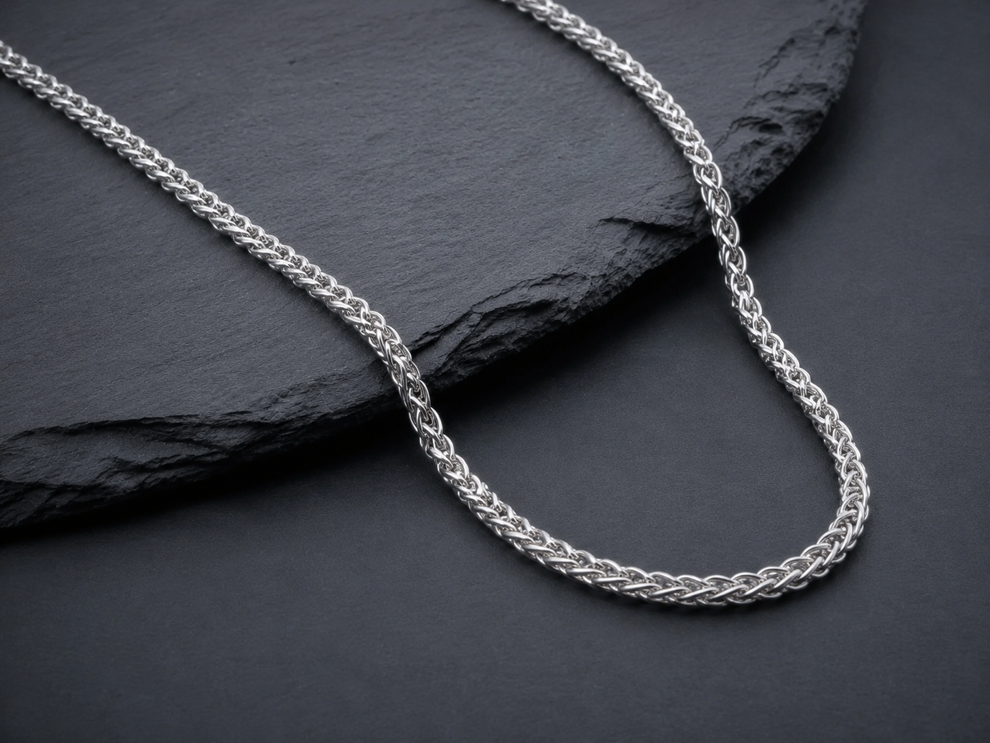 vkngjewelry Chain Handcrafted Sterling Silver Viking Chain with Wolf Tips