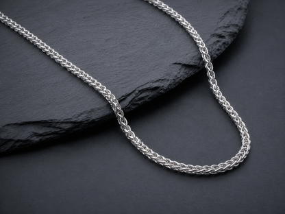 vkngjewelry Chain Handcrafted Sterling Silver Viking Chain with Wolf Tips
