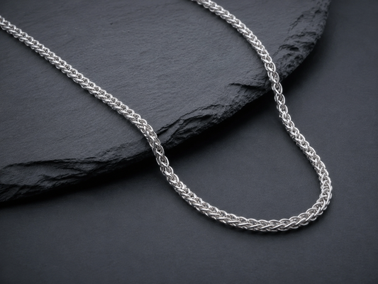 vkngjewelry Chain Handcrafted Sterling Silver Viking Chain with Wolf Tips