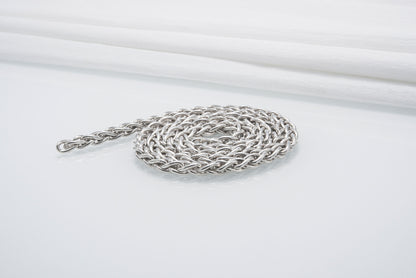 vkngjewelry Chain Handcrafted Sterling Silver Viking Chain with Wolf Tips