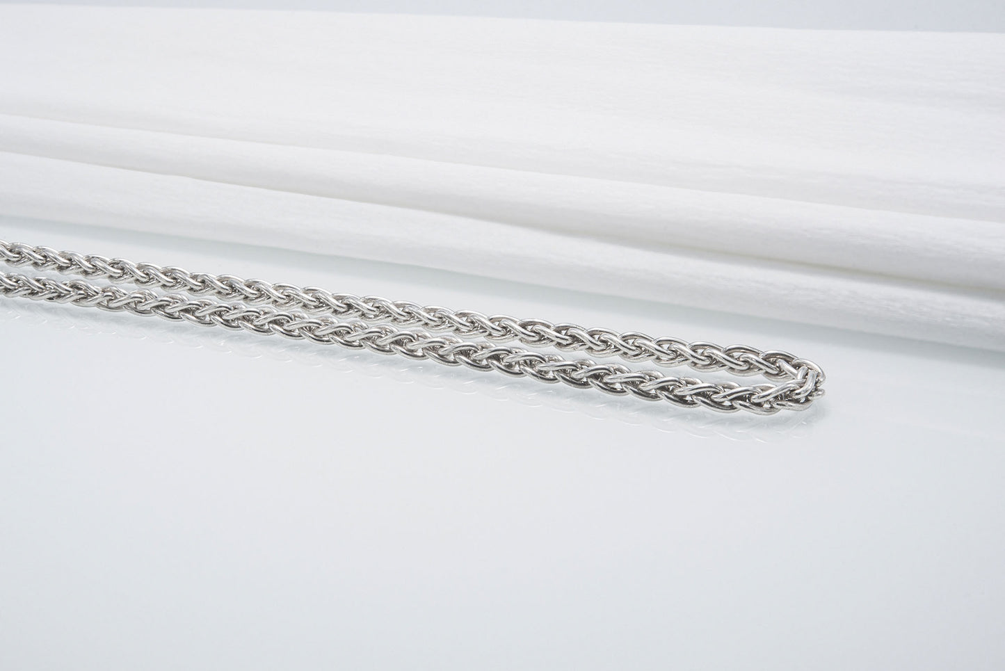 vkngjewelry Chain Handcrafted Sterling Silver Viking Chain with Wolf Tips