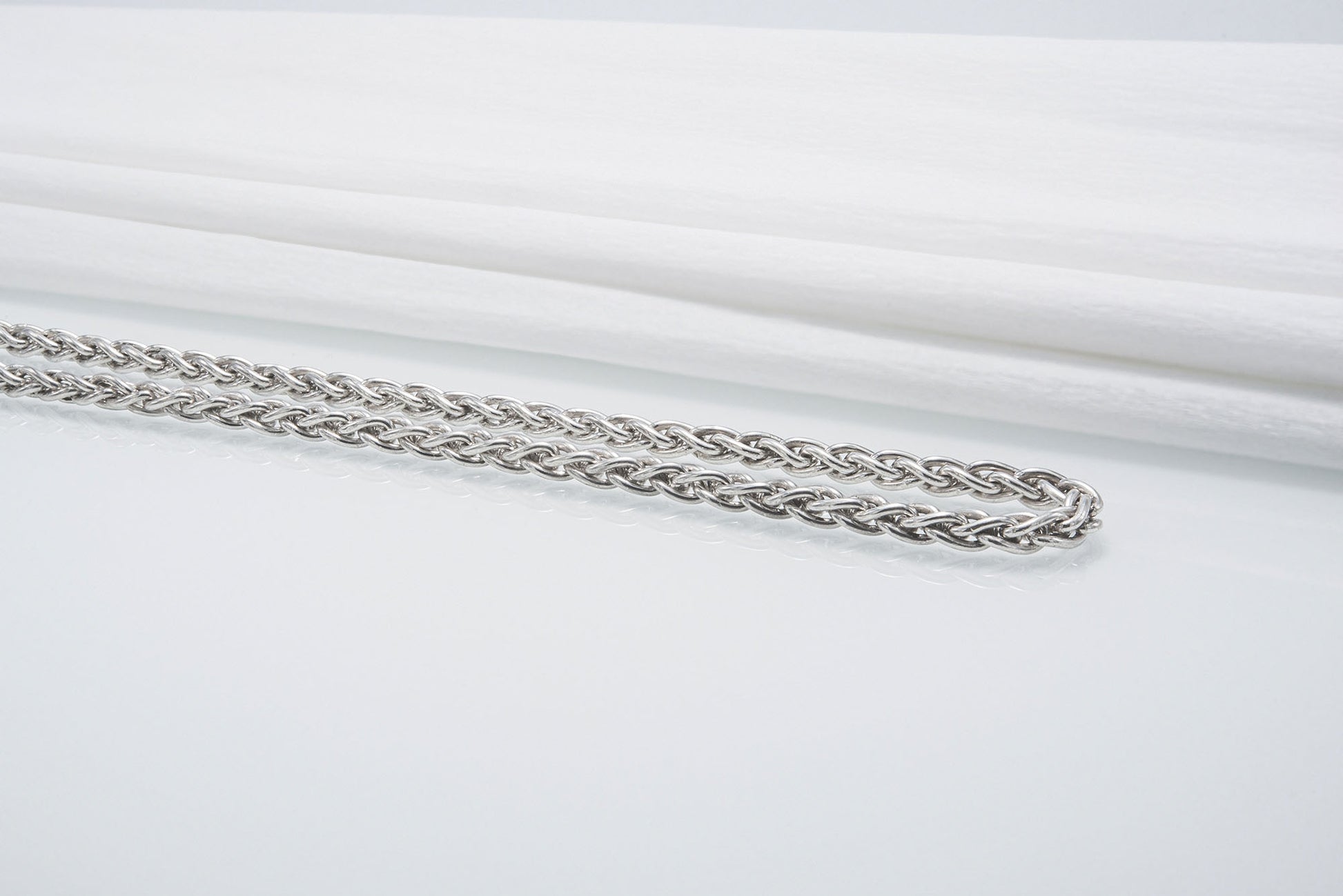 vkngjewelry Chain Handcrafted Sterling Silver Viking Chain with Wolf Tips