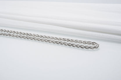 vkngjewelry Chain Handcrafted Sterling Silver Viking Chain with Wolf Tips