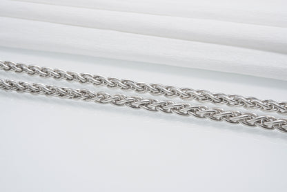 vkngjewelry Chain Handcrafted Sterling Silver Viking Chain with Wolf Tips