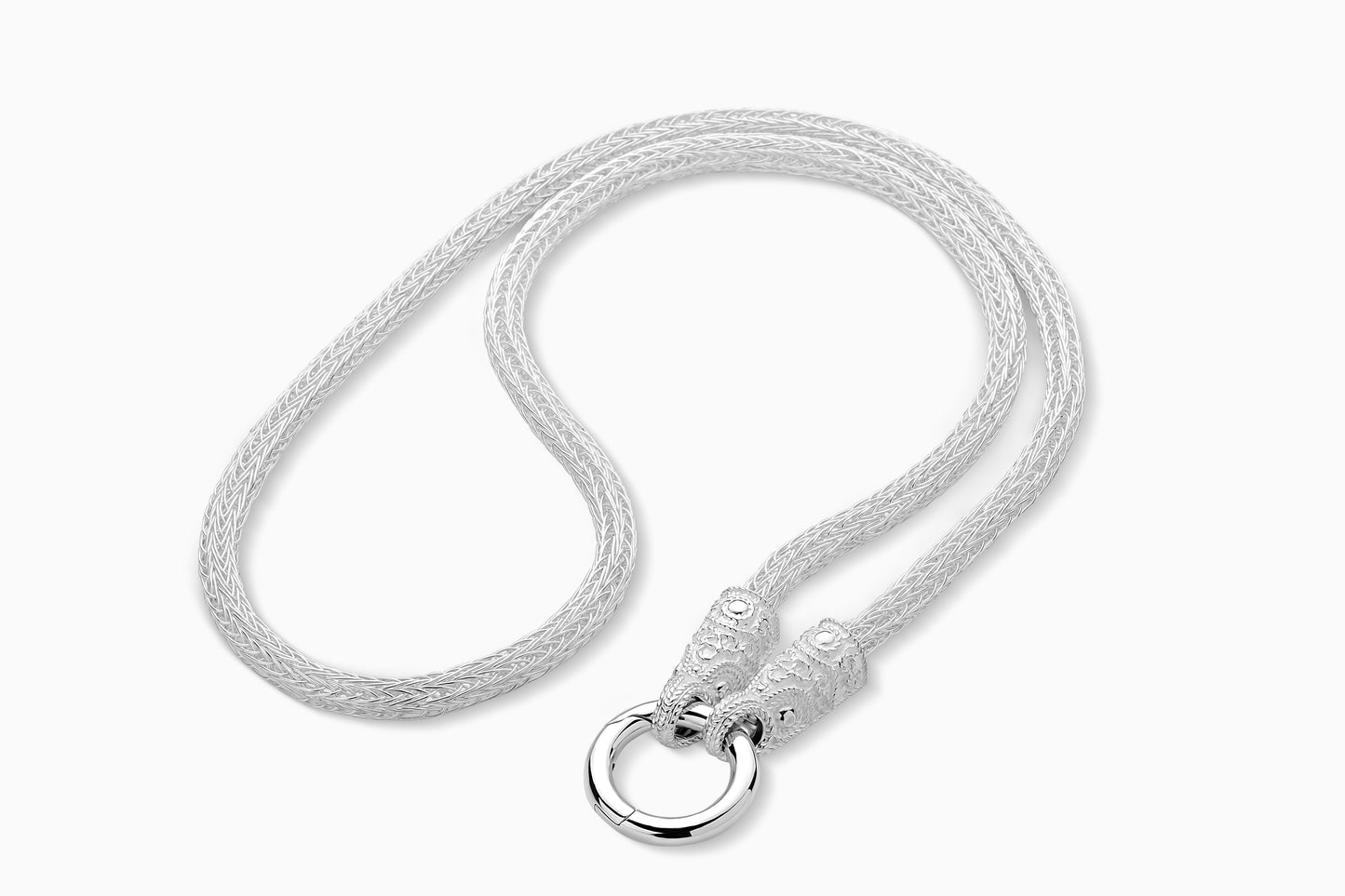 vkngjewelry Chain Handcrafted Sterling Silver Norse Chain with Wolf Tips