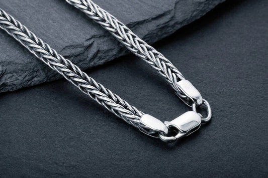 vkngjewelry Chain Handcrafted Sterling Silver Wheat Chain, Norse Jewelry