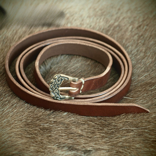 vkngjewelry Belt Buckles Handcrafted Viking Belt with Birka Buckle - Bronze