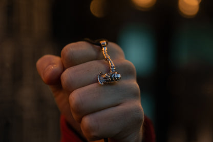 vkngjewelry Pendant Handmade Antique Brass Battle Hammer Necklace