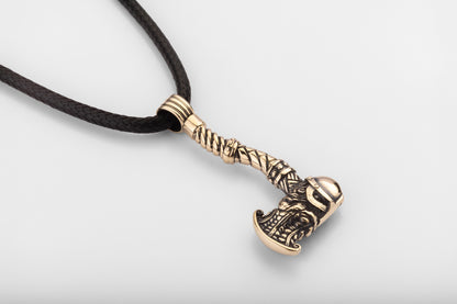 vkngjewelry Pendant Handmade Antique Brass Battle Hammer Necklace