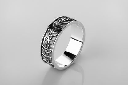 vkngjewelry Rings Handmade Braided Triquetra Knot Ring, 925 Silver Wedding Jewelry