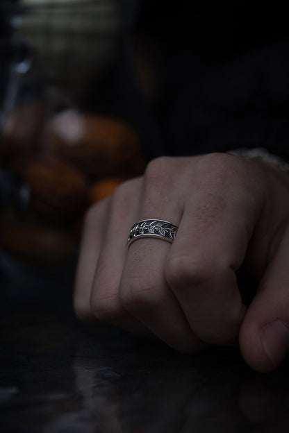 vkngjewelry Rings Handmade Braided Triquetra Knot Ring, 925 Silver Wedding Jewelry