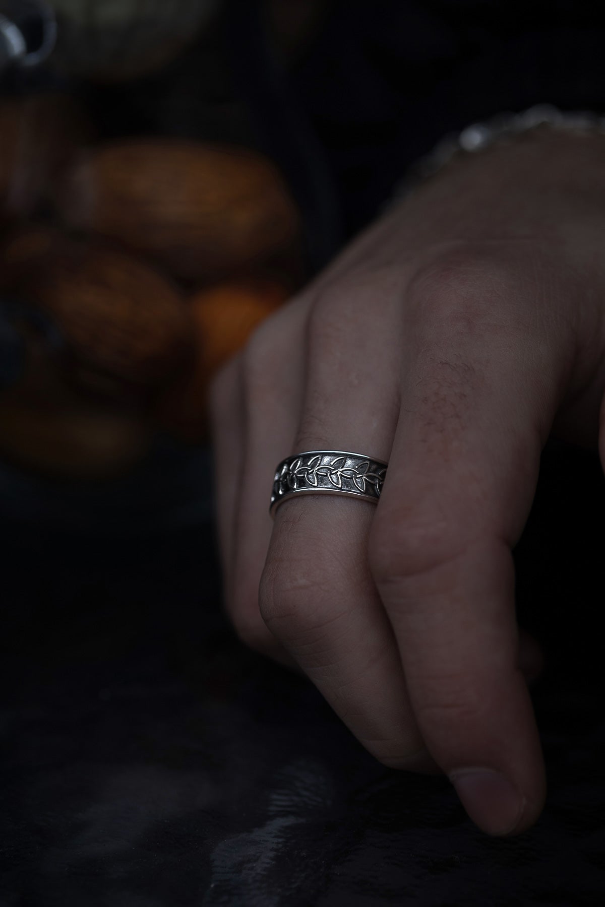 vkngjewelry Rings Handmade Braided Triquetra Knot Ring, 925 Silver Wedding Jewelry