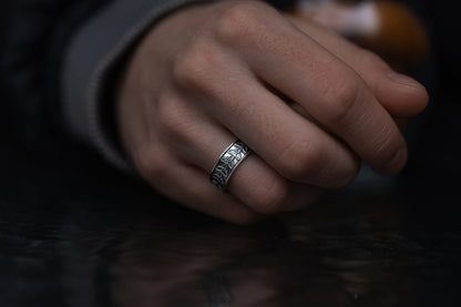 vkngjewelry Rings Handmade Braided Triquetra Knot Ring, 925 Silver Wedding Jewelry
