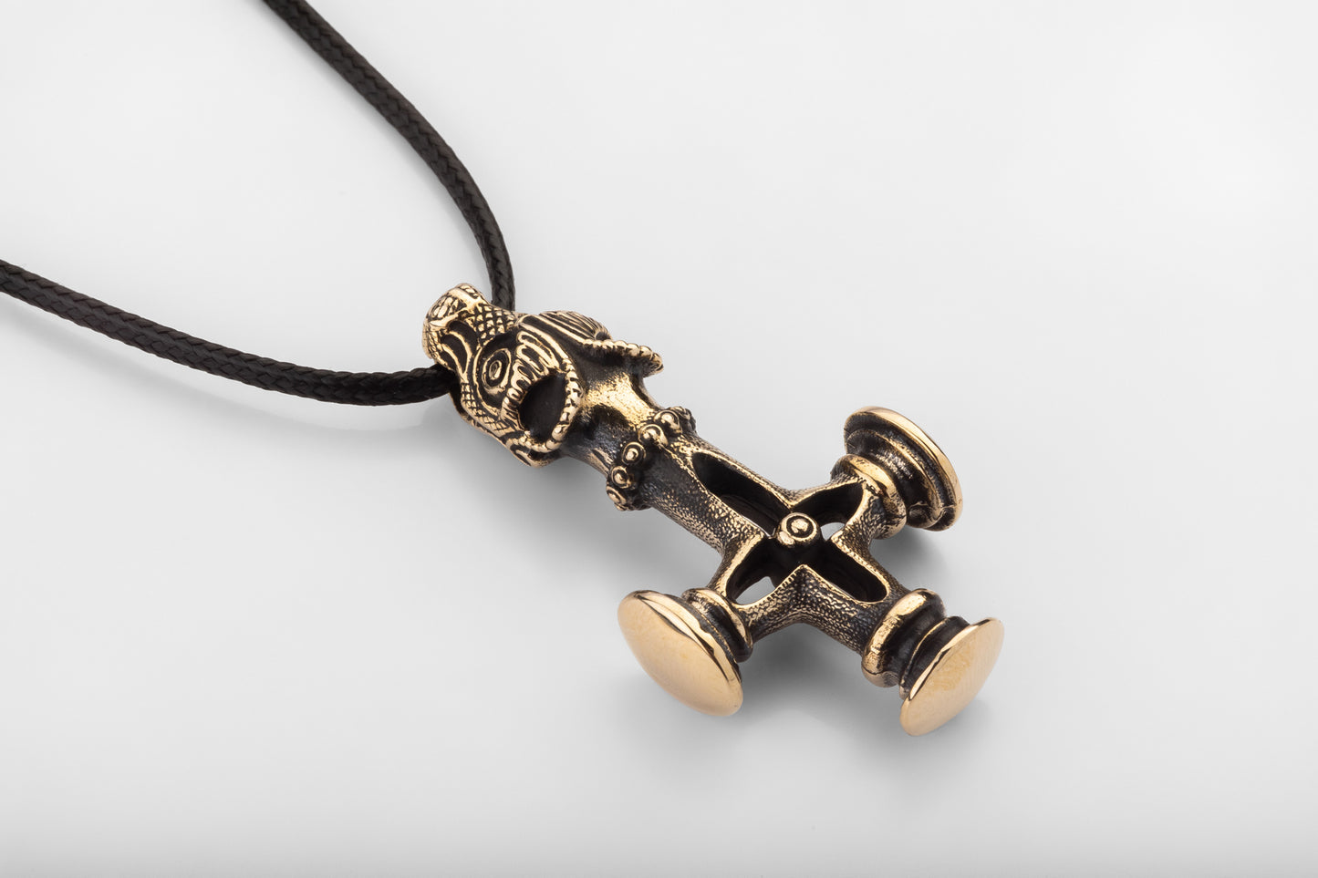 vkngjewelry Pendant Handmade Brass Thor's Hammer Necklace