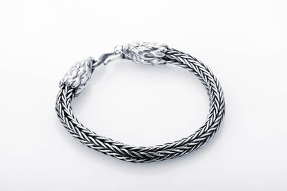 vkngjewelry Bracelet Handmade Eagle Heads Wheat Chain Bracelet