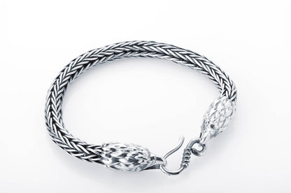 vkngjewelry Bracelet Handmade Eagle Heads Wheat Chain Bracelet