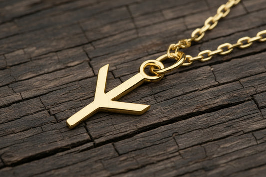 vkngjewelry Pendant Handmade Gold Rune Algiz Pendant