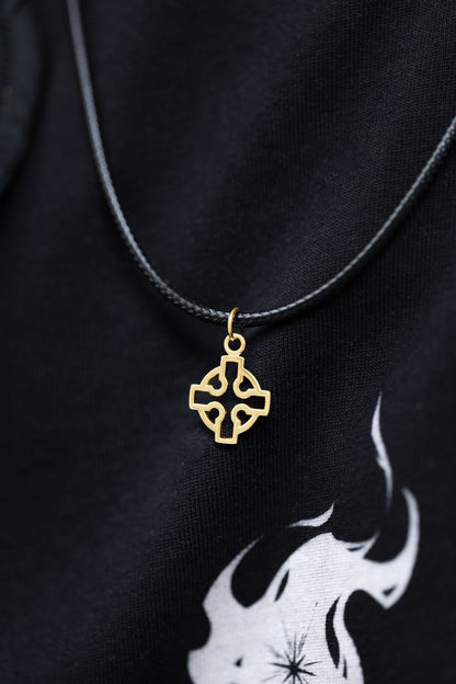 vkngjewelry Pendant Handmade Gold Celtic Cross Pendant