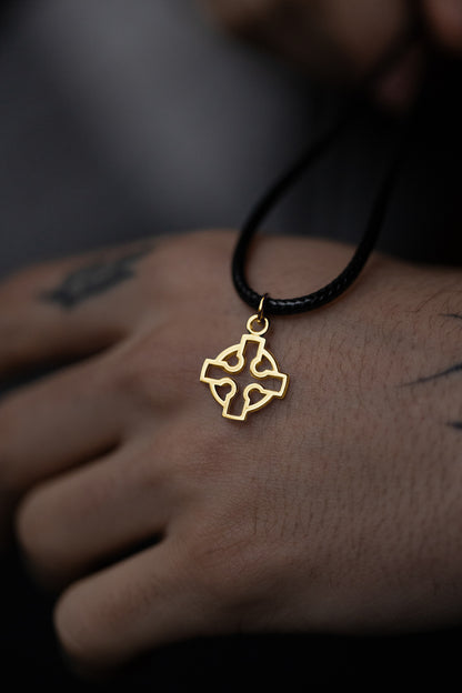 vkngjewelry Pendant Handmade Gold Celtic Cross Pendant