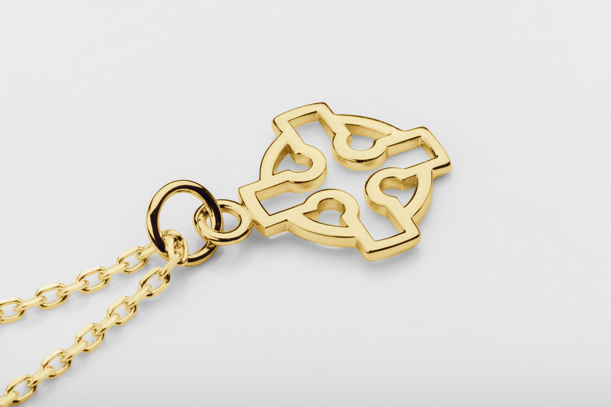 vkngjewelry Pendant Handmade Gold Celtic Cross Pendant