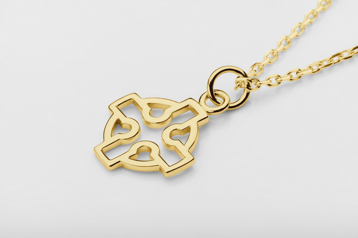 vkngjewelry Pendant Handmade Gold Celtic Cross Pendant