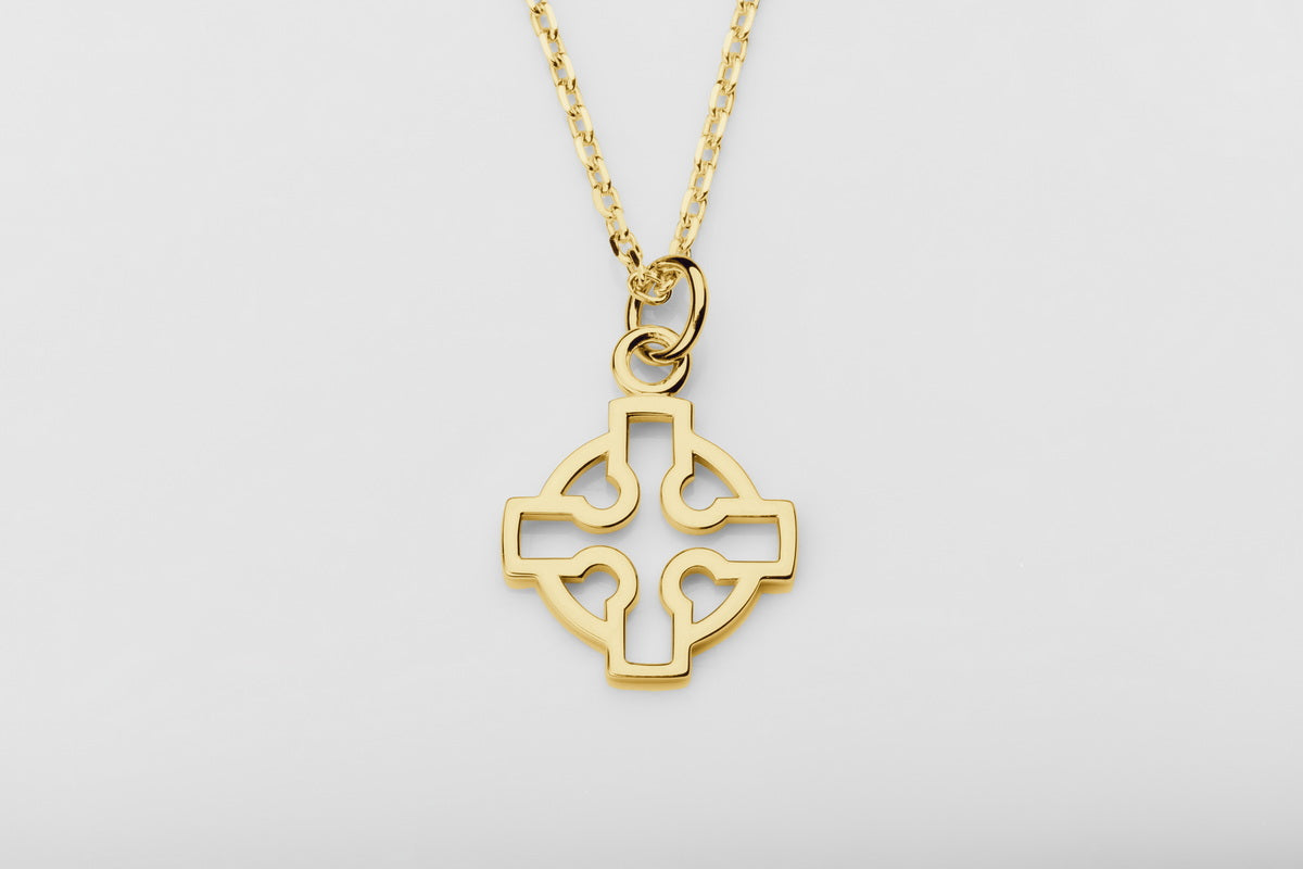 vkngjewelry Pendant Handmade Gold Celtic Cross Pendant