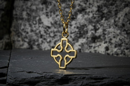 vkngjewelry Pendant Handmade Gold Celtic Cross Pendant