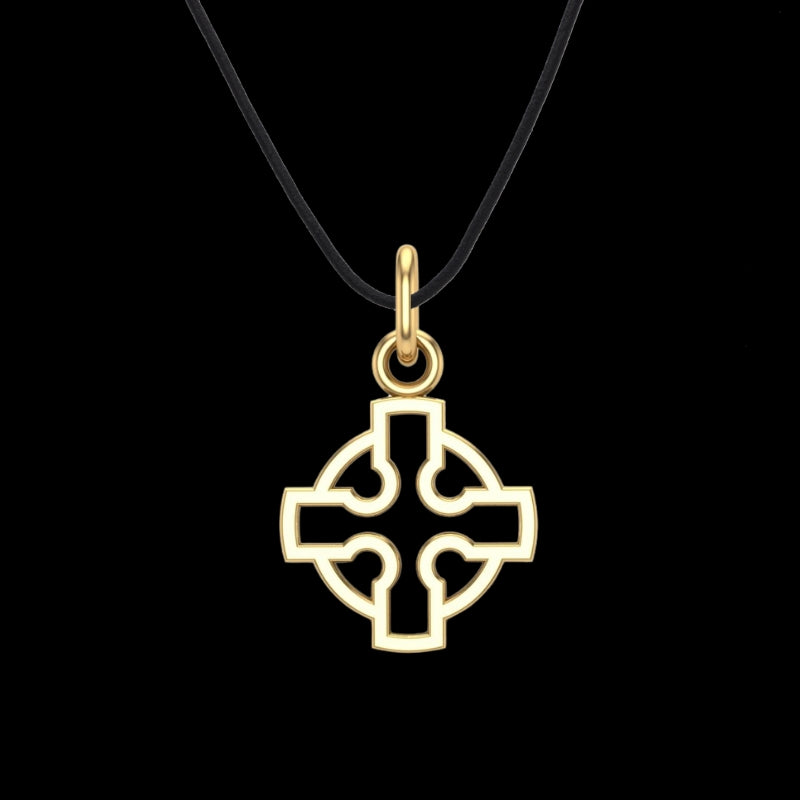 vkngjewelry pendentif Handmade Gold Celtic Cross Pendant